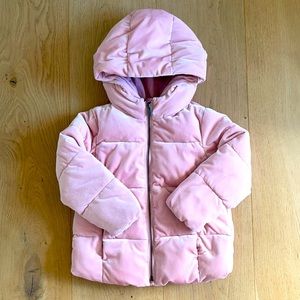 Velvet Pink Puffy Coat